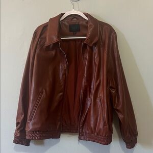 Zara Women's Rich Brown Leather Jacket like new
